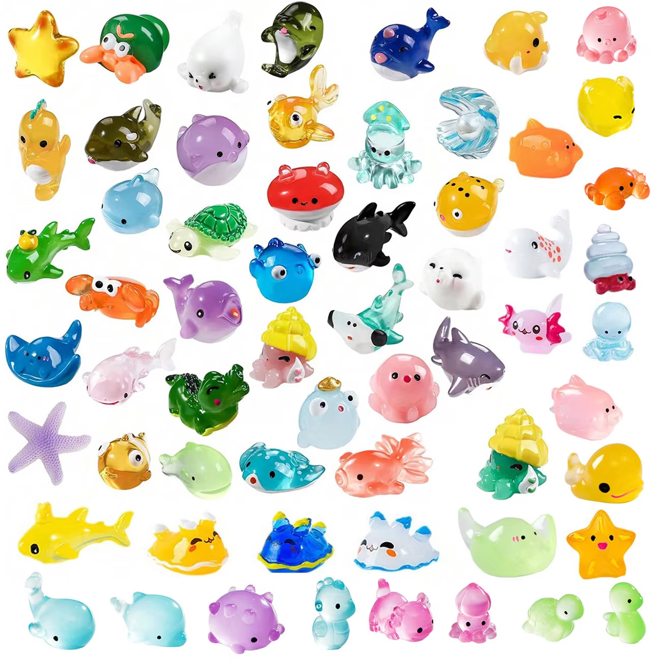 Marine Aquarium Home - 40 pezzi mini animali in resina
