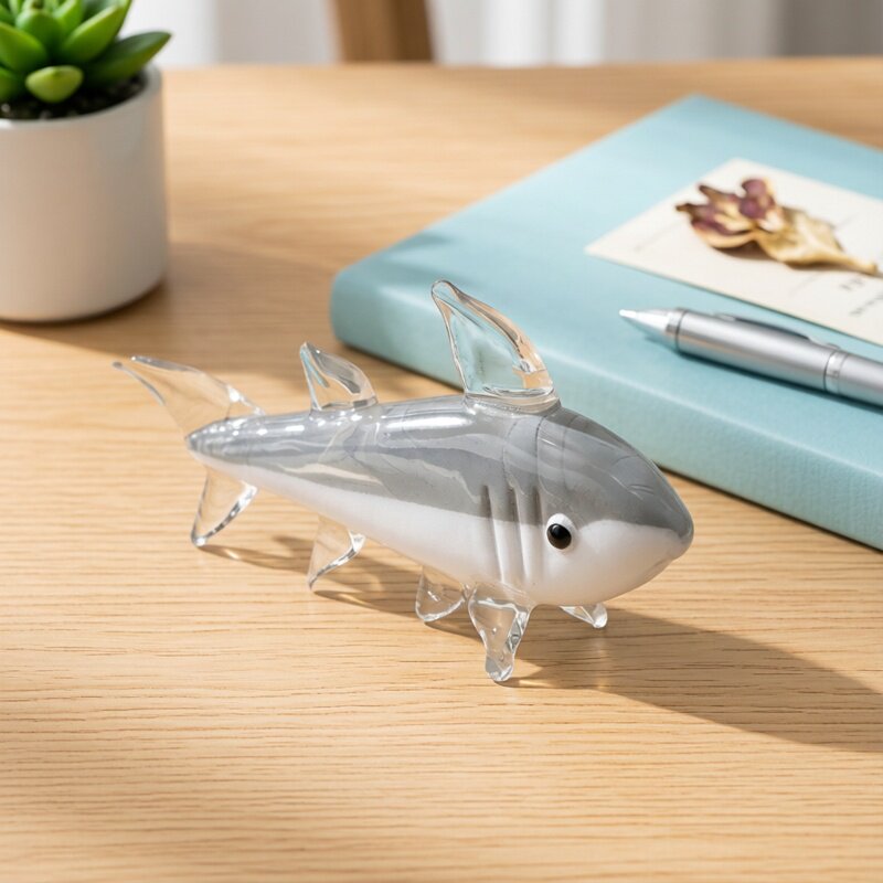 Marine Aquarium Home - Statuetta di Squalo in Vetro di